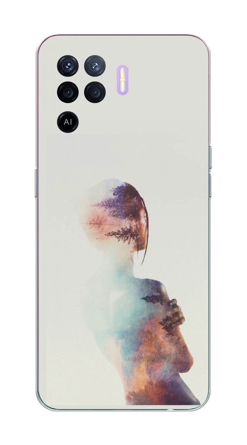 

Чехол на Oppo Reno 5 Lite "Девушка-лес", Розовый;голубой;серый, 255150-1