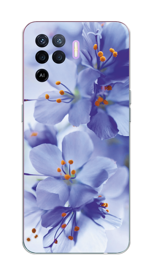

Чехол на Oppo Reno 5 Lite "Фиолетовые цветки", Фиолетовый;синий, 255150-1