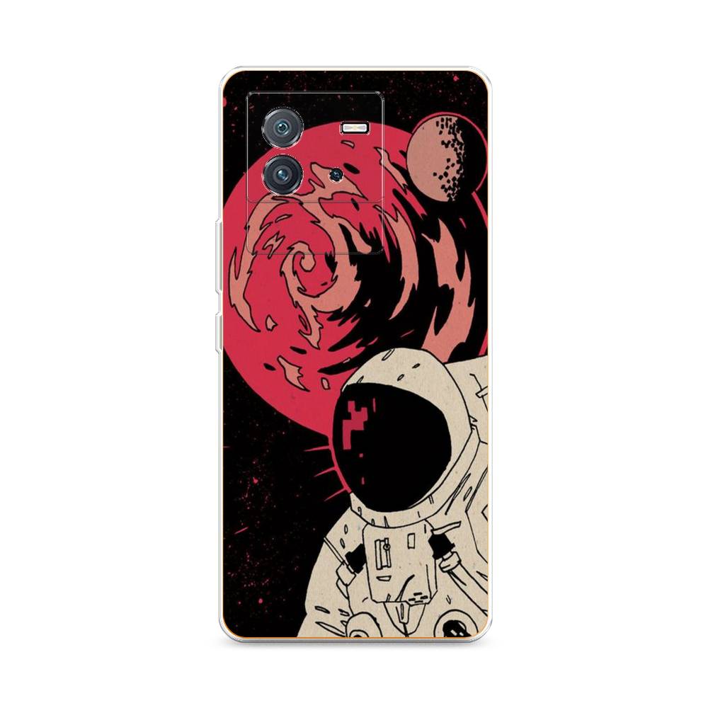 

Чехол на Vivo iQOO Neo6 "Космонавт возле Марса", Черный;красный, 266850-2