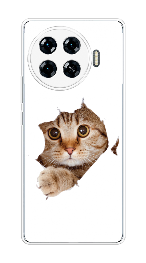 

Чехол на Tecno Spark 20 Pro Plus "Кот и бумага", Белый;коричневый, 305050-1