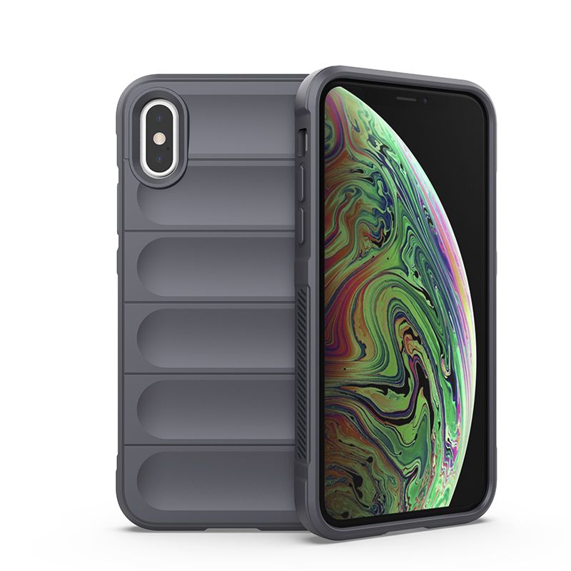 фото Чехол flexible case для iphone x , xs серый black panther