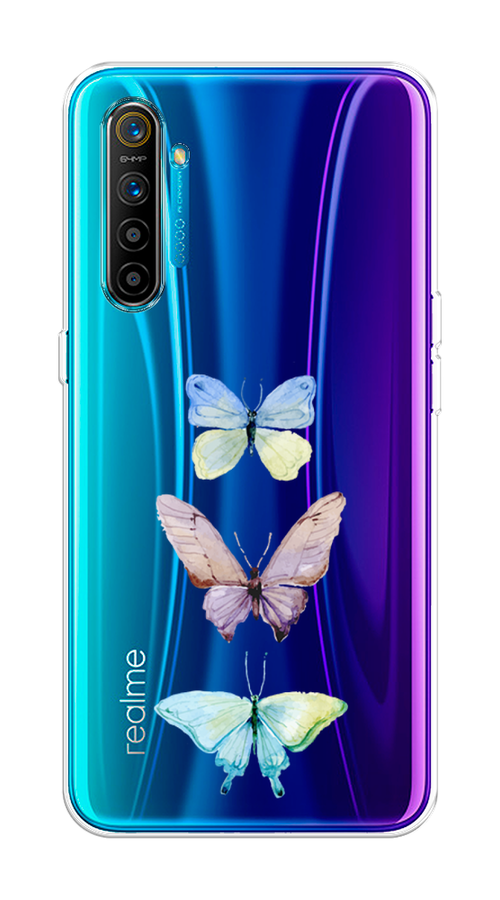 

Чехол на Realme XT "Акварельные бабочки", Бирюзовый;розовый, 251450-1