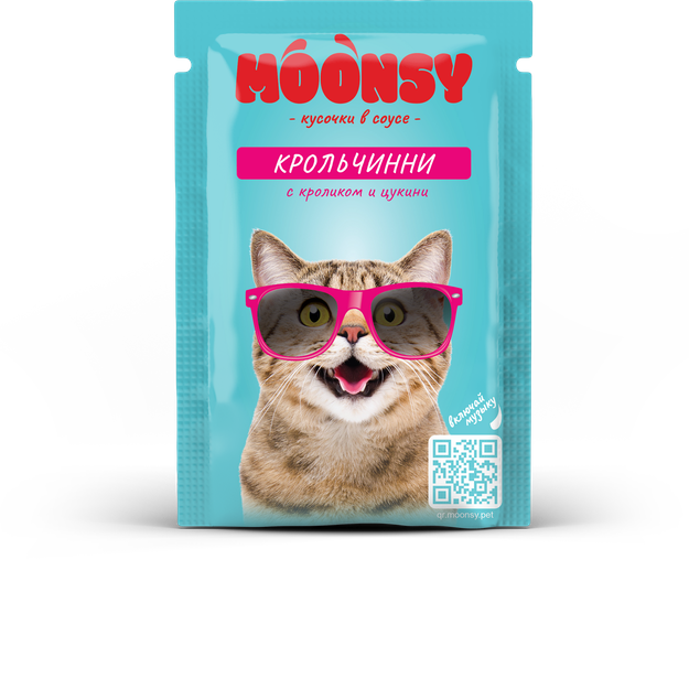 фото Влажный корм для кошек moonsy крольчинни с кроликом и цукини, 80г