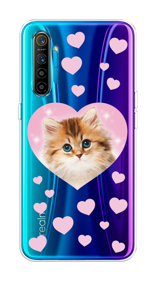 

Чехол на Realme XT "Котенок в сердце", Розовый;оранжевый;белый;прозрачный, 251450-1