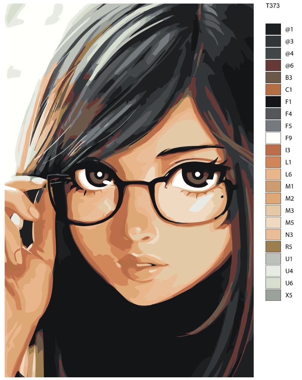 

Картина по номерам BRUSHES-PAINTS Т373, Девушка в очках