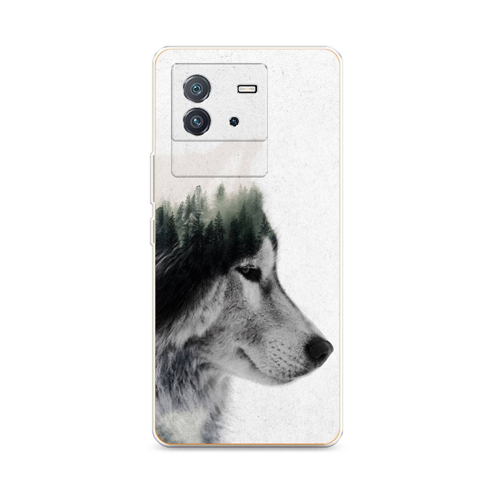 

Чехол на Vivo iQOO Neo6 "Волк лес", Серый;белый, 266850-1