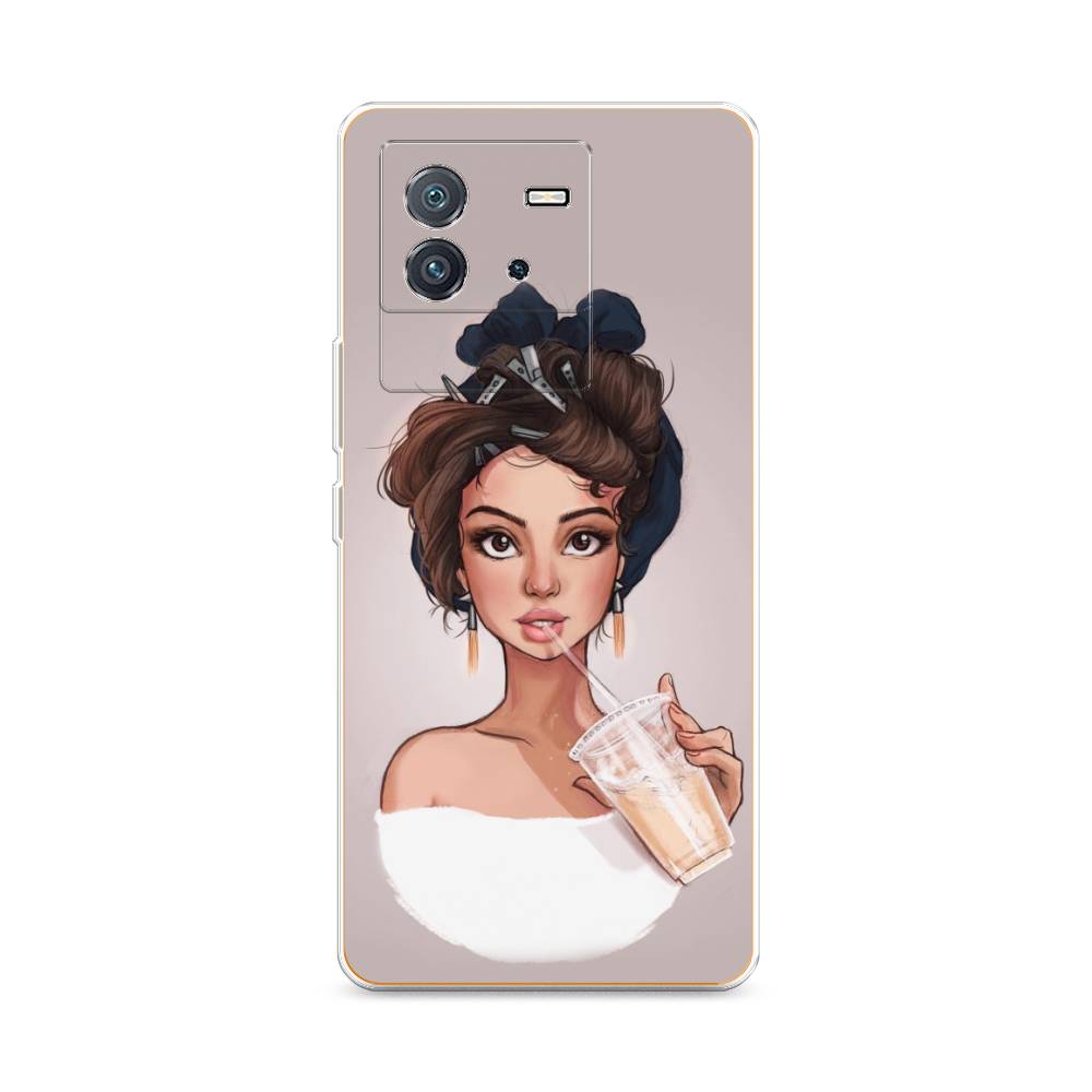 

Чехол на Vivo iQOO Neo6 "Девушка с фраппе", Серый, 266850-6