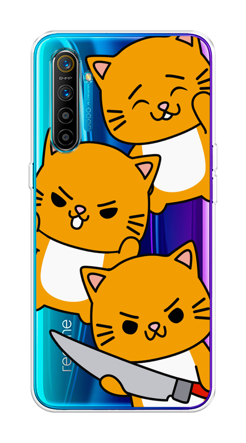 

Чехол на Realme XT "Опасные котики", Оранжевый;серый;белый, 251450-1