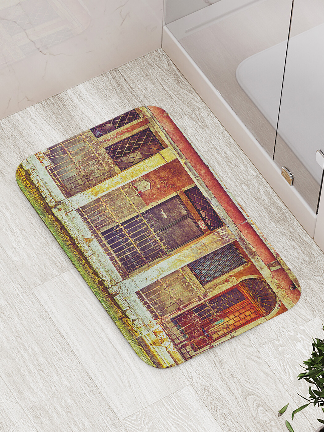 

Коврик противоскользящий JoyArty "Жилые дома Венеции" для ванной, сауны, бассейна, 77х52см, Жилые дома Венеции