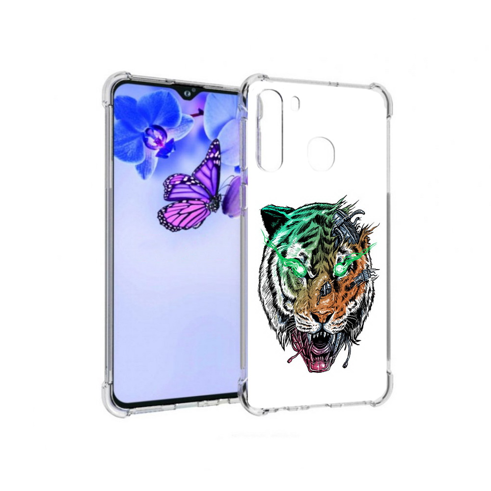 

Чехол MyPads Tocco для Samsung Galaxy A21 робо-тигр (PT226904.547.584), Прозрачный, Tocco