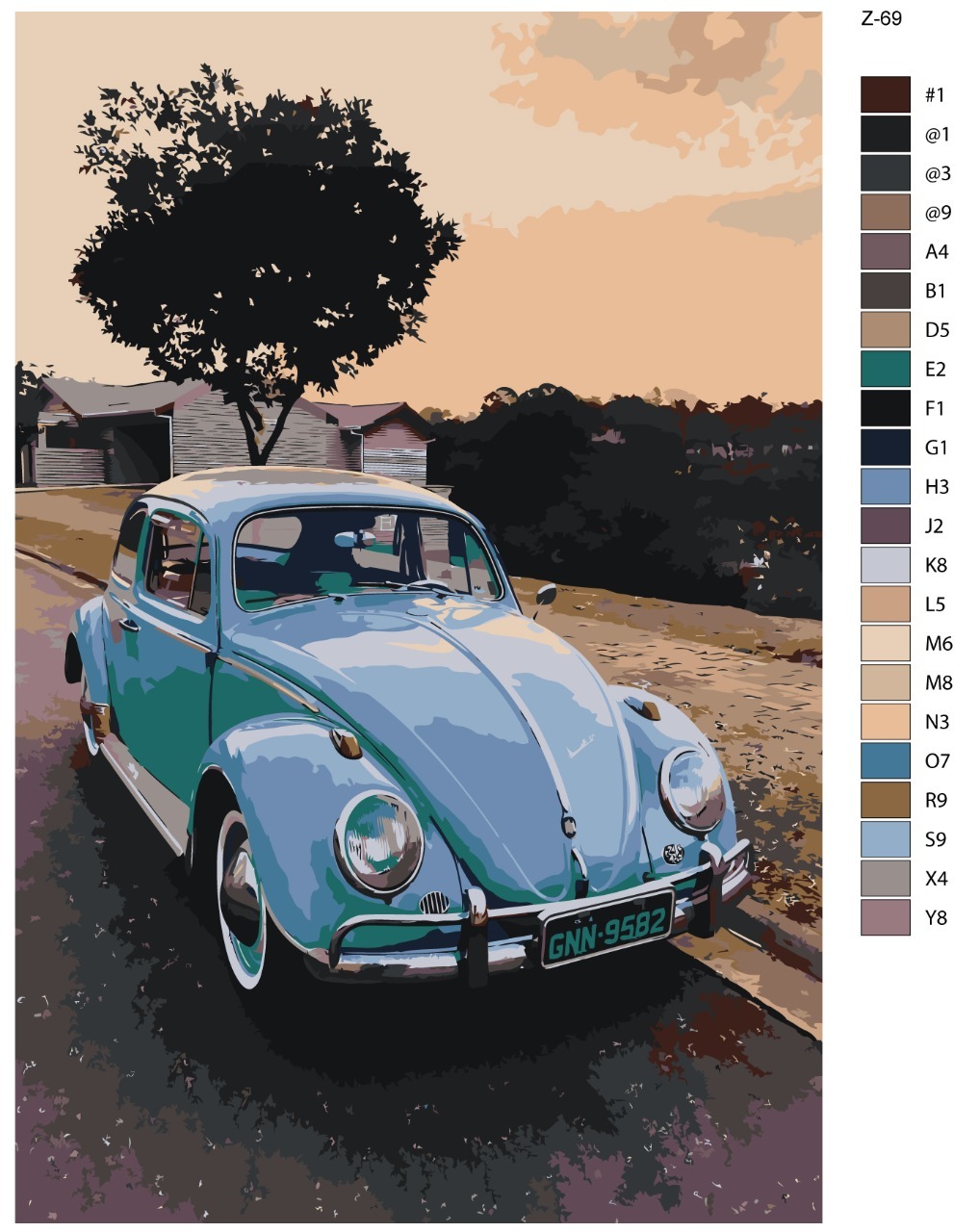 

Картина по номерам BRUSHES-PAINTS Z69, Volkswagen Kafer