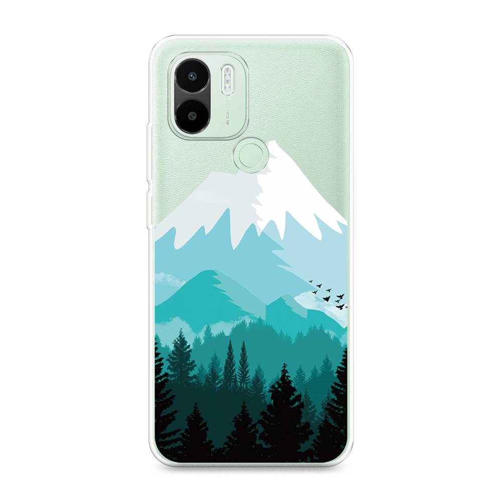 

Чехол на Redmi A1+ "Синяя снежная гора", Белый;голубой, 316750-2