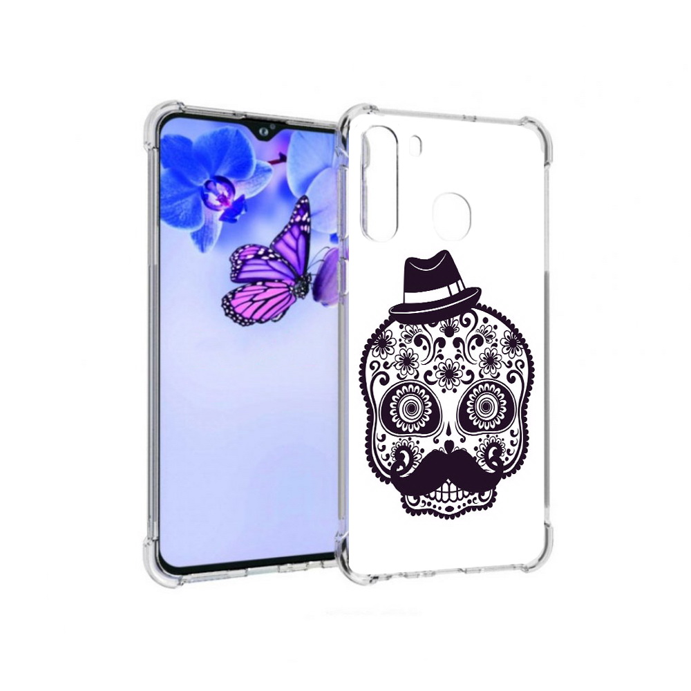 

Чехол MyPads Tocco для Samsung Galaxy A21 разрисованный скелет (PT226904.547.575), Прозрачный, Tocco