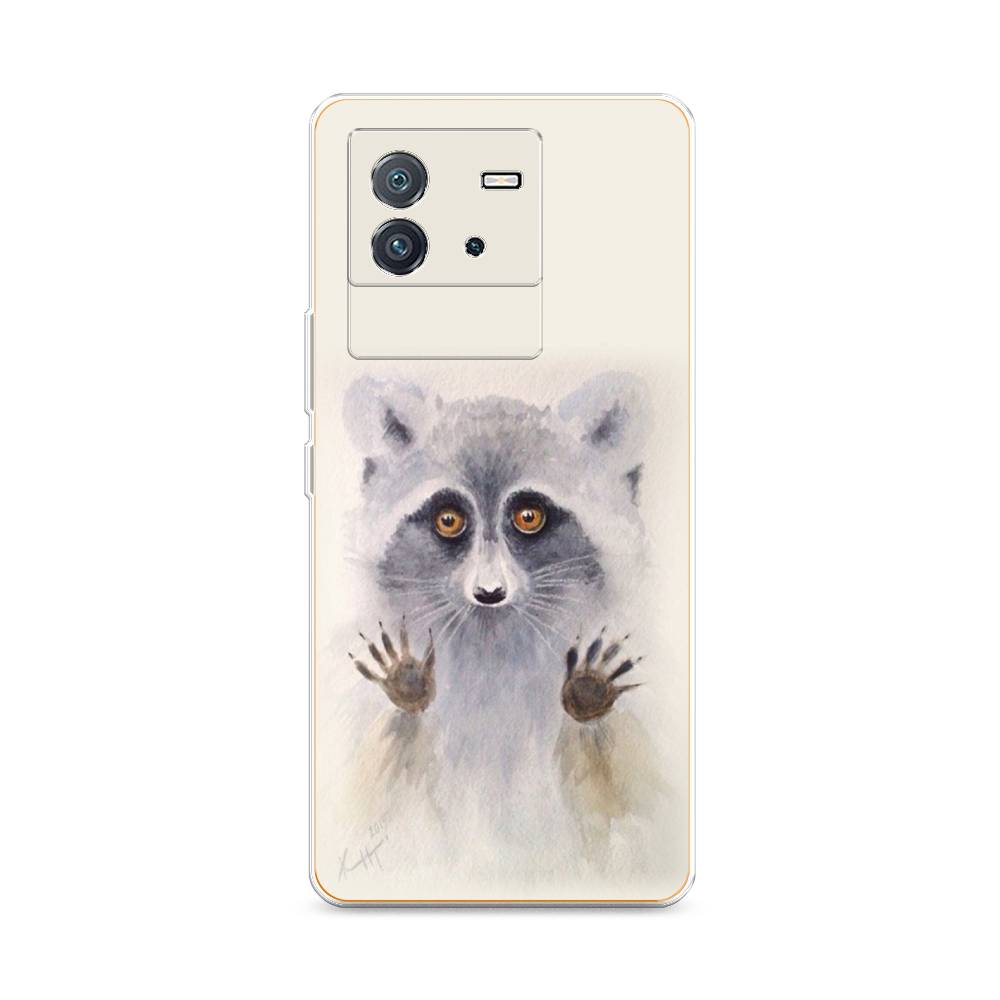 

Чехол на Vivo iQOO Neo6 "Енот за стеклом", Бежевый;серый, 266850-4