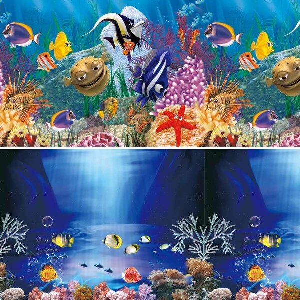 Фон для аквариума Triol Синяя сказка/Океанский риф, ламинированная бумага, 1500x40 см