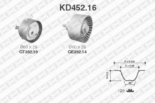 Комплект ГРМ KD452.16