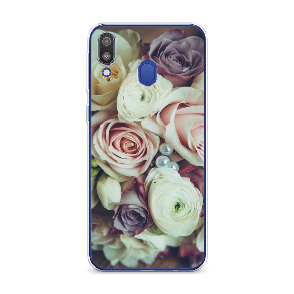 

Чехол на Samsung Galaxy M20 "Свадебный букет", Белый;фиолетовый, 27450-2
