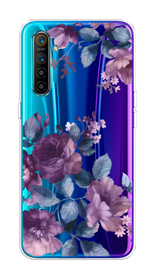 

Чехол на Realme XT "Purple Blossoms", Синий;фиолетовый, 251450-1