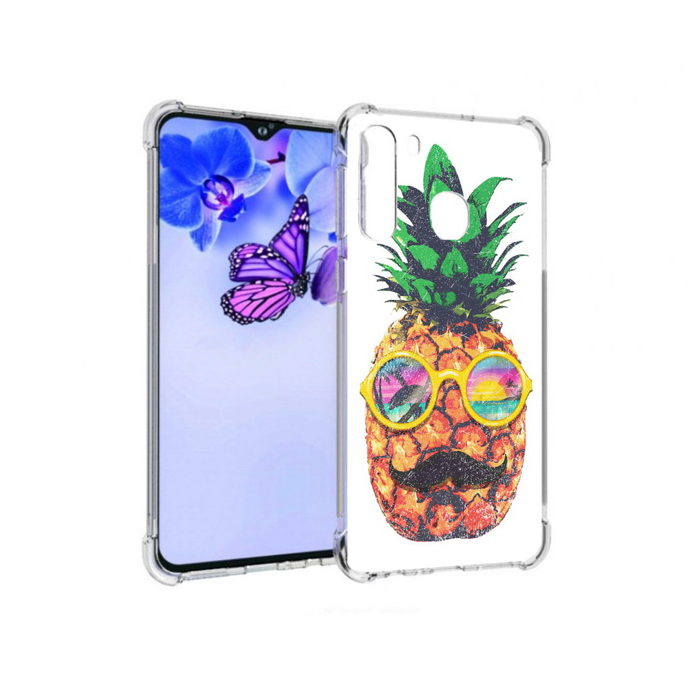 

Чехол MyPads Tocco для Samsung Galaxy A21 прикольный ананас с лицом (PT226904.547.556), Прозрачный, Tocco