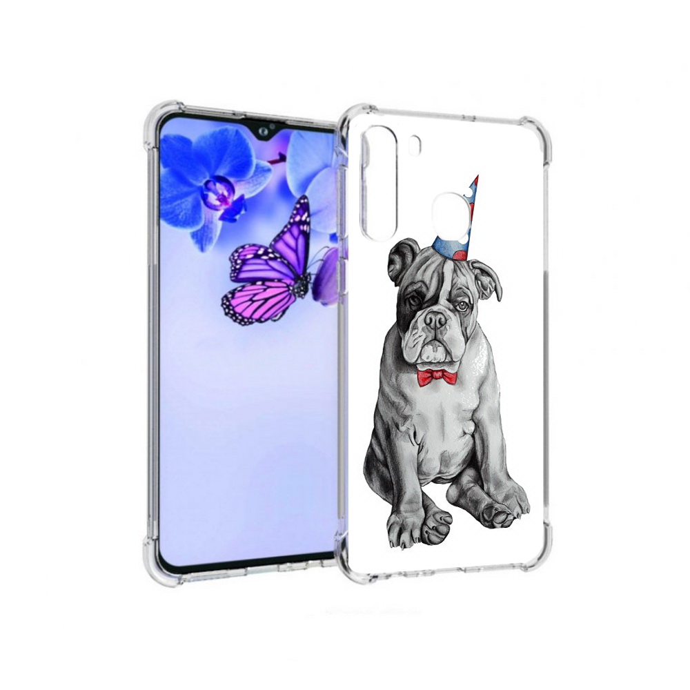 Чехол MyPads Tocco для Samsung Galaxy A21 праздничный щенок (PT226904.547.554)
