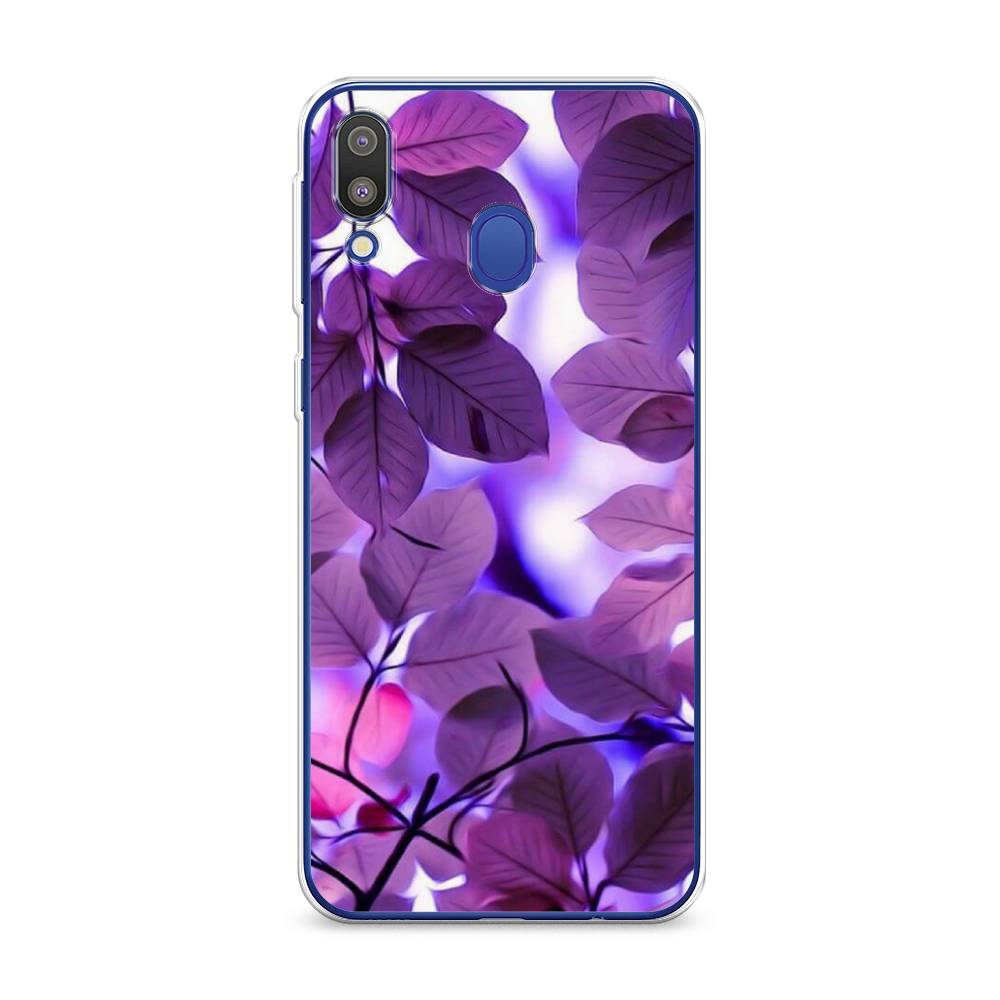 

Чехол на Samsung Galaxy M20 "Сиреневые листики", Фиолетовый;голубой, 27450-2