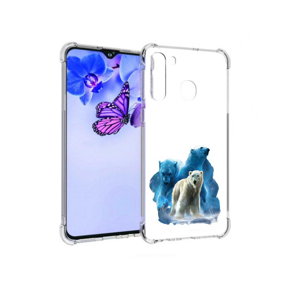 

Чехол MyPads Tocco для Samsung Galaxy A21 полярный медведь (PT226904.547.549), Прозрачный, Tocco