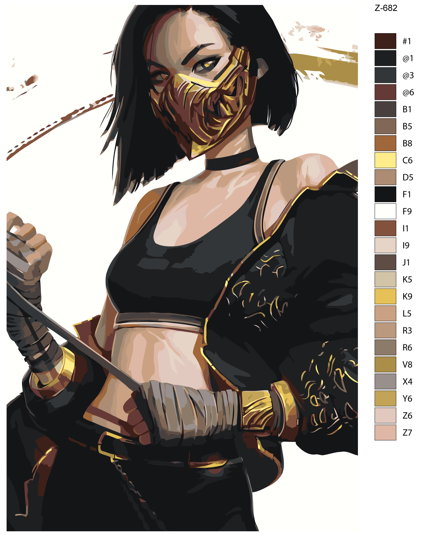 

Картина по номерам BRUSHES-PAINTS Z682, Мелина- Мортал Комбат(Mortal Combat)