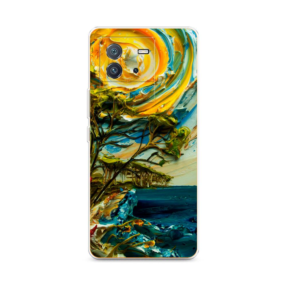 

Чехол на Vivo iQOO Neo6 "Солнце живопись", Желтый;синий, 266850-4
