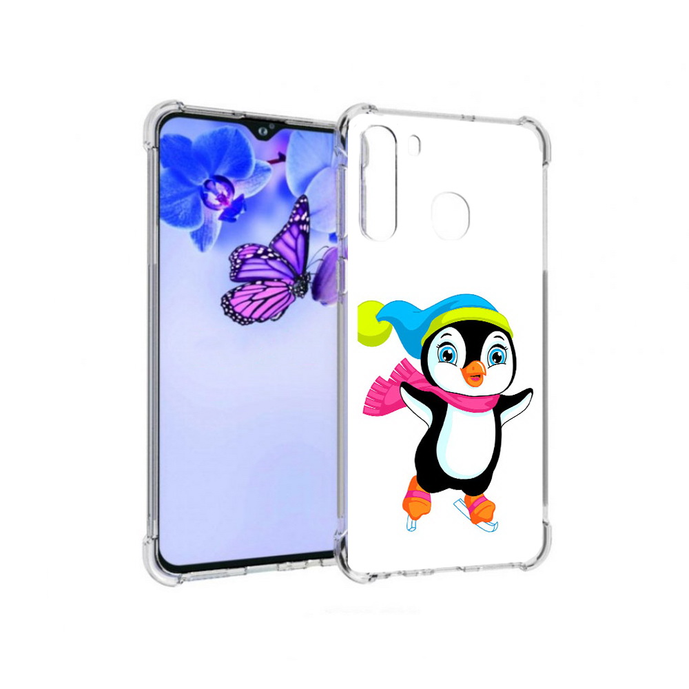 

Чехол MyPads Tocco для Samsung Galaxy A21 пингвин на коньках (PT226904.547.540), Прозрачный, Tocco