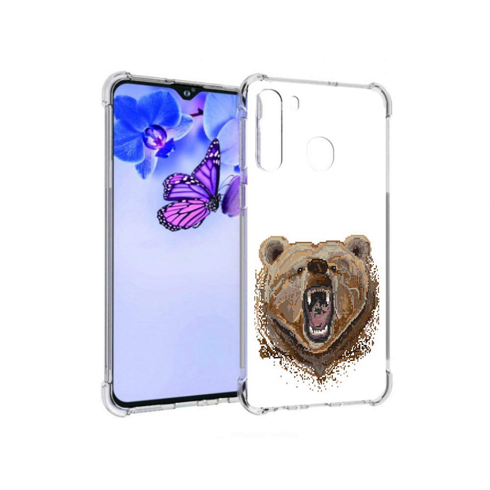 

Чехол MyPads Tocco для Samsung Galaxy A21 пиксельный медведь (PT226904.547.539), Прозрачный, Tocco