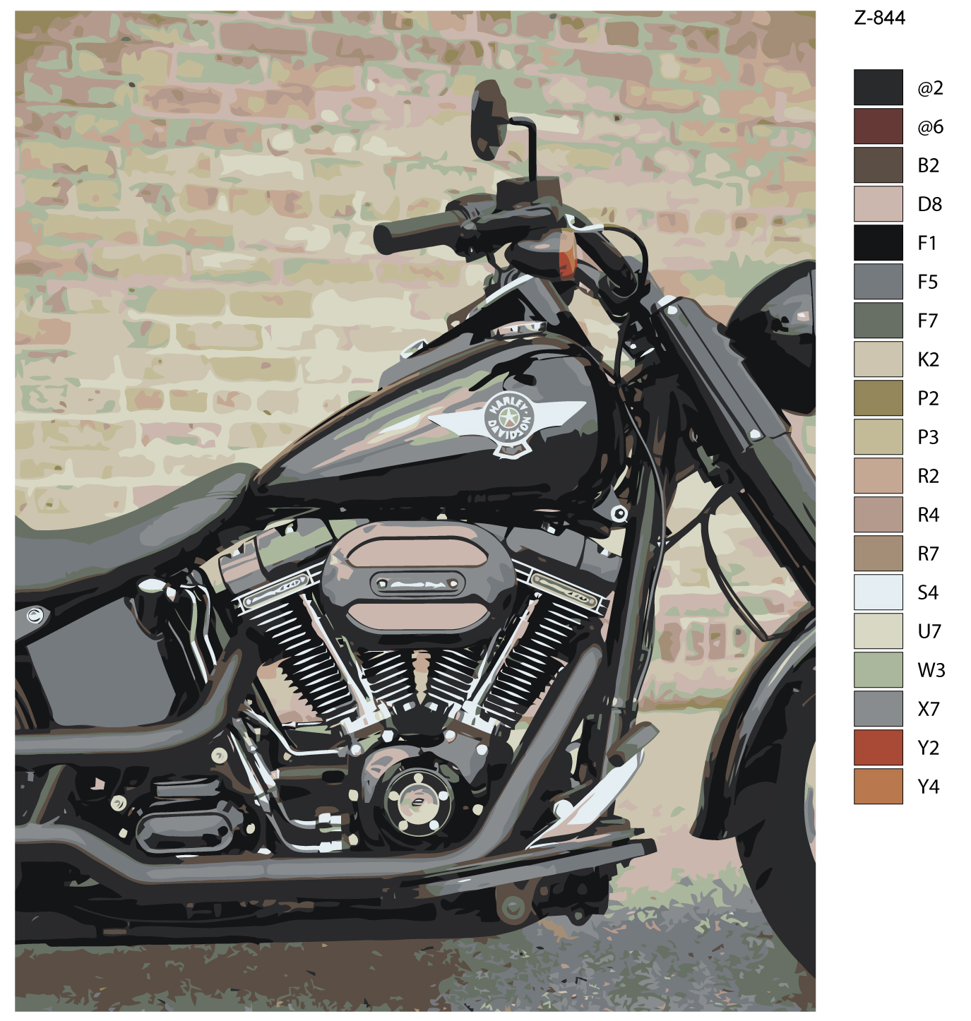 

Картина по номерам BRUSHES-PAINTS Z844, Мотоцикл Harley Davidson