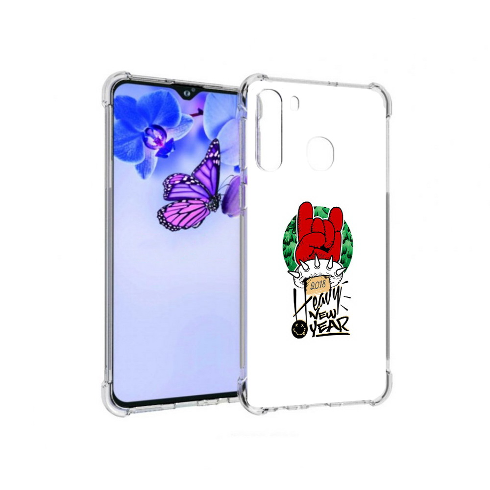 

Чехол MyPads Tocco для Samsung Galaxy A21 Гангстер новый год (PT226904.547.53), Прозрачный, Tocco