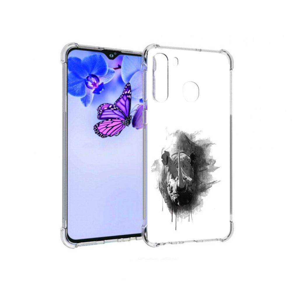 

Чехол MyPads Tocco для Samsung Galaxy A21 носорог (PT226904.547.523), Прозрачный, Tocco