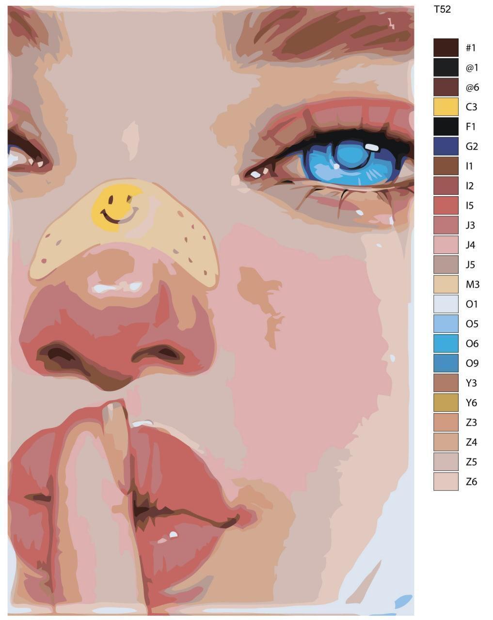 

Картина по номерам BRUSHES-PAINTS Т 52, Смайл голубые глаза