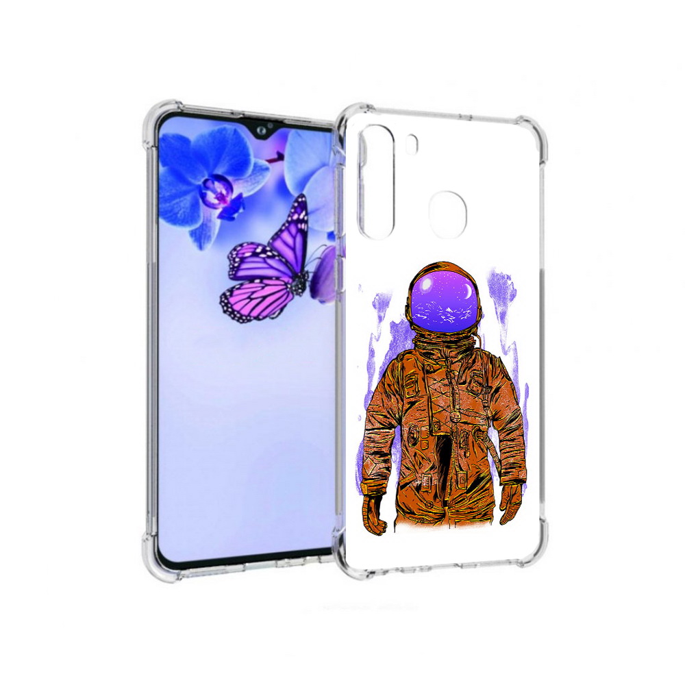 

Чехол MyPads Tocco для Samsung Galaxy A21 нарисованный мужчина в скафандре, Прозрачный, Tocco