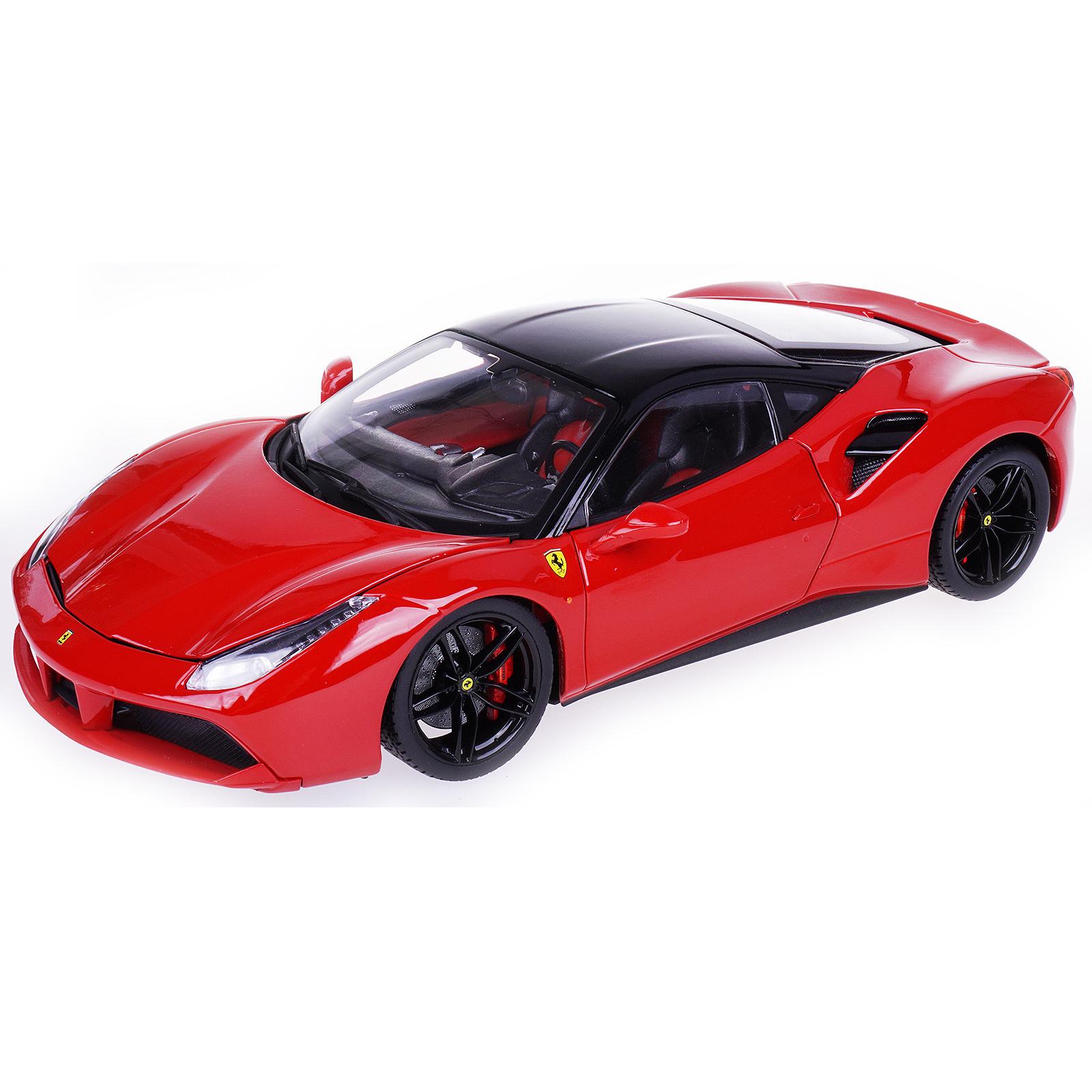 

Коллекционная машинка Bburago Ferrari 488 GTB 1:18, красная, Красный