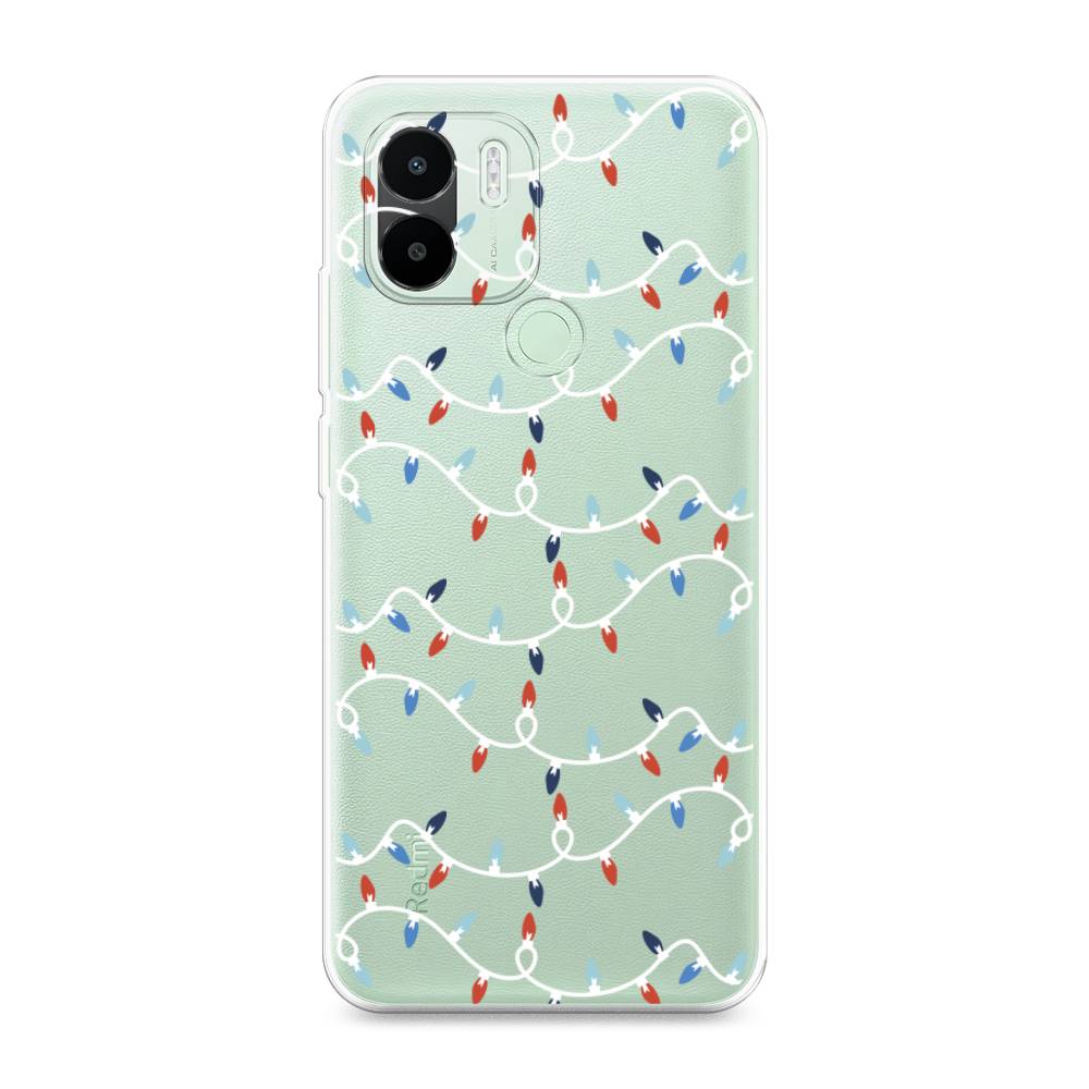 

Чехол на Redmi A1+ "Разноцветная гирлянда", Белый;красный;синий, 316750-5