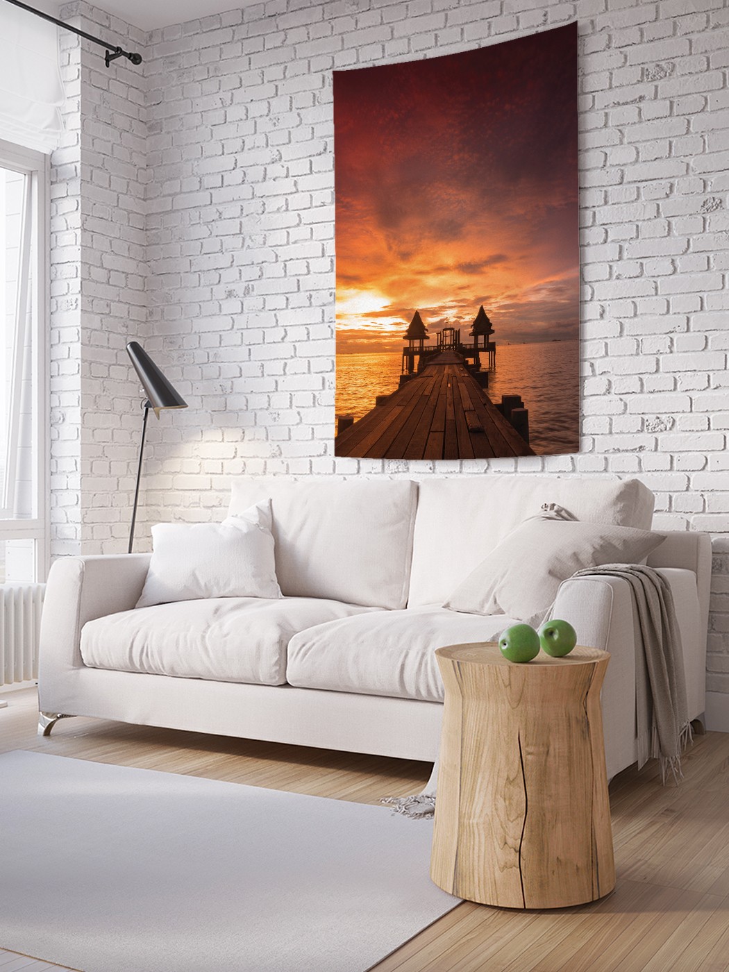 

Вертикальное фотопанно на стену JoyArty Деревянный причал на закате 150x200 см, Деревянный причал на закате