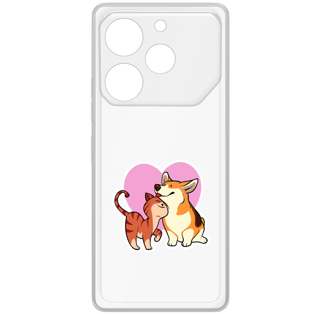 

Чехол-накладка Krutoff Clear Case Любовь противоположностей для TECNO Pova 6 Pro, Прозрачный