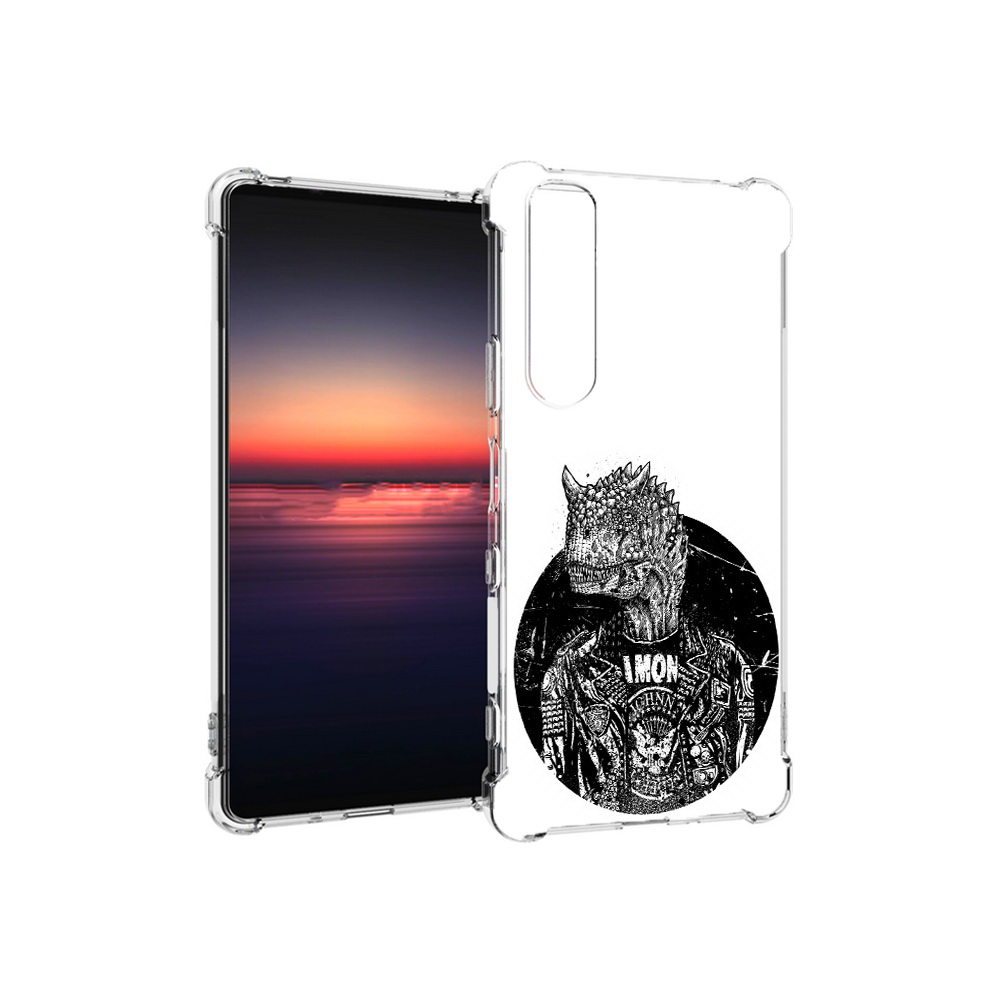 

Чехол MyPads Tocco для Sony Xperia 1 III динозавр в куртке (PT162368.229.328), Прозрачный, Tocco