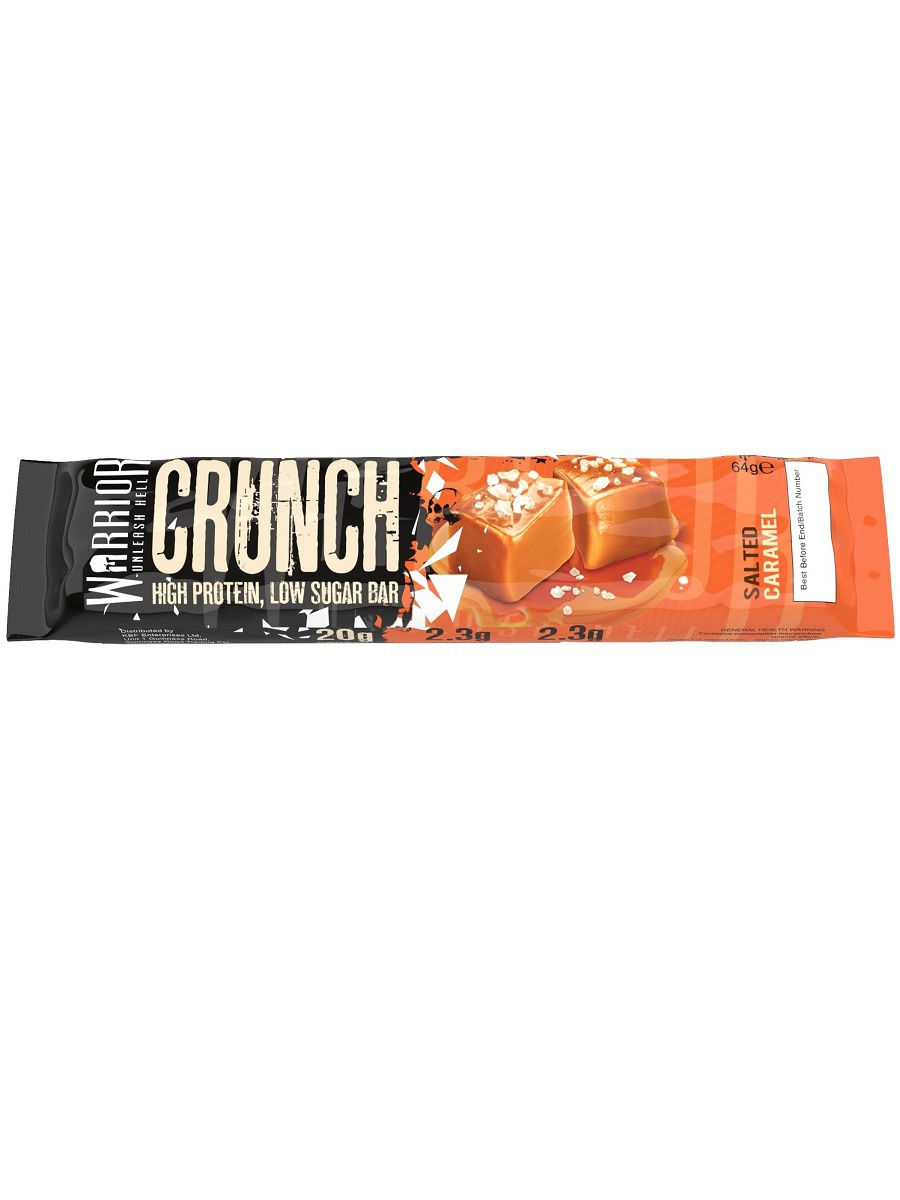 

Warrior, Crunch High Protein Low Sugar Bar, 64г (Соленая карамель)