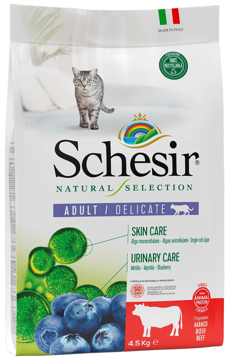 фото Сухой корм для кошек schesir monoprotein, говядина, 4.5кг