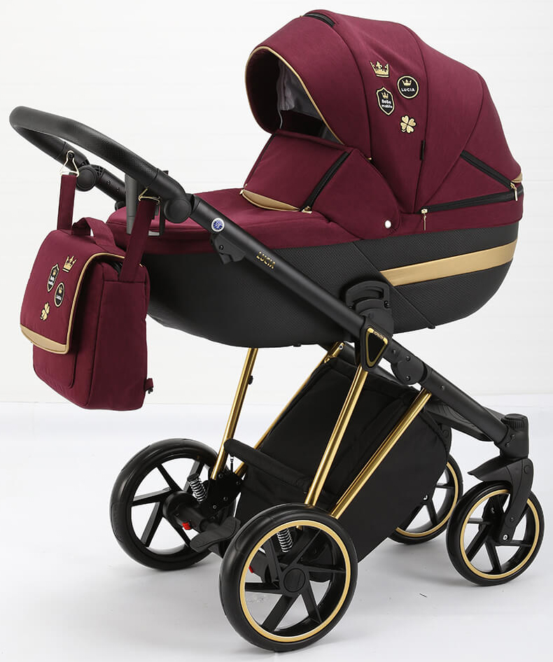 

Коляска 2 в 1 BeBe-mobile Lucia SE BL-102 вишневый/черная кожа