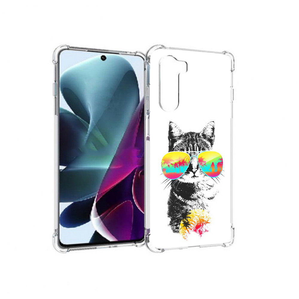 

Чехол MyPads Tocco для Motorola Moto G200 крутой кот (PT227076.355.425), Прозрачный, Tocco