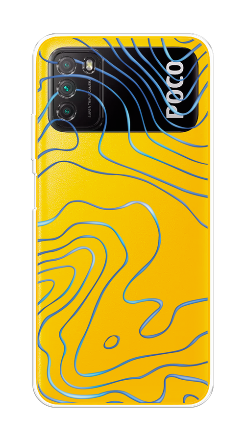 

Чехол на Poco M3 "Blue lines", Прозрачный;синий, 39550-1