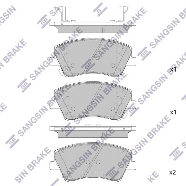 

Колодки передние hyundai elantra vi / kia niro sangsin brake sp1905