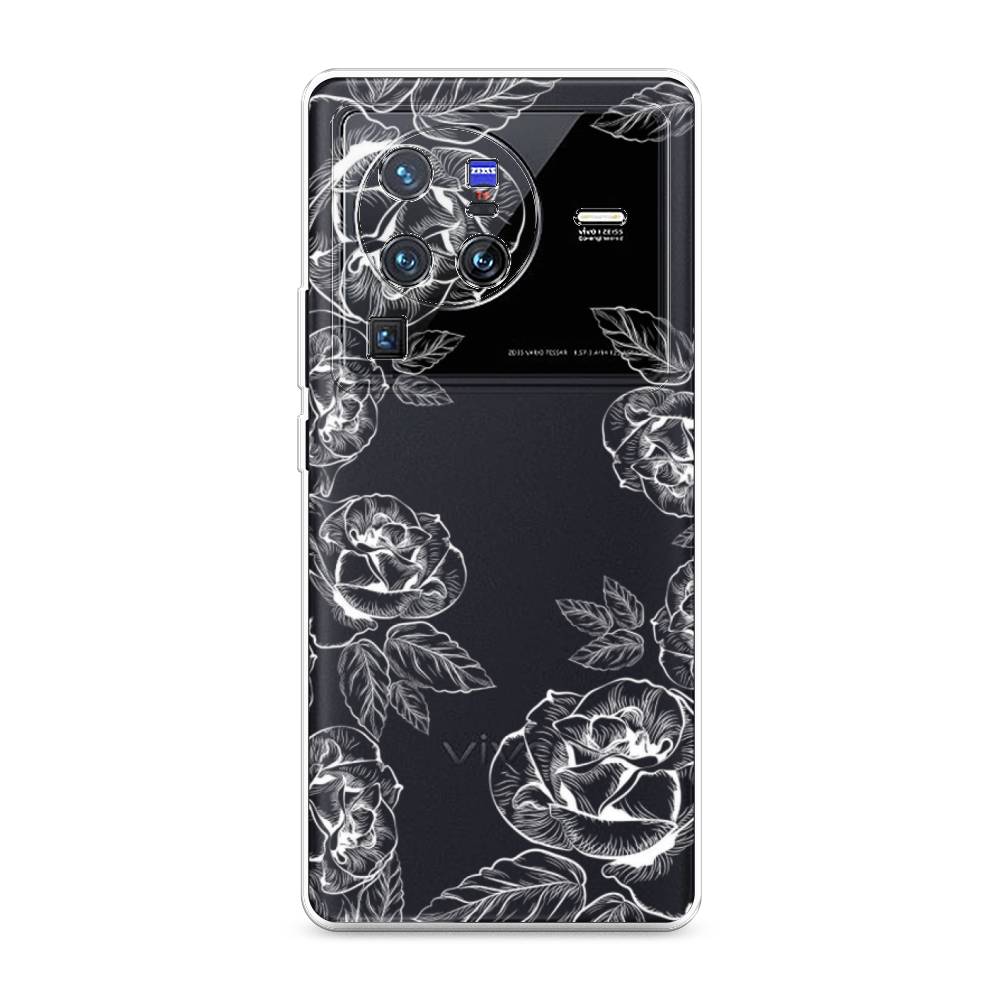 

Чехол на Vivo X80 Pro "Розы графика", Черный;серый, 266650-2