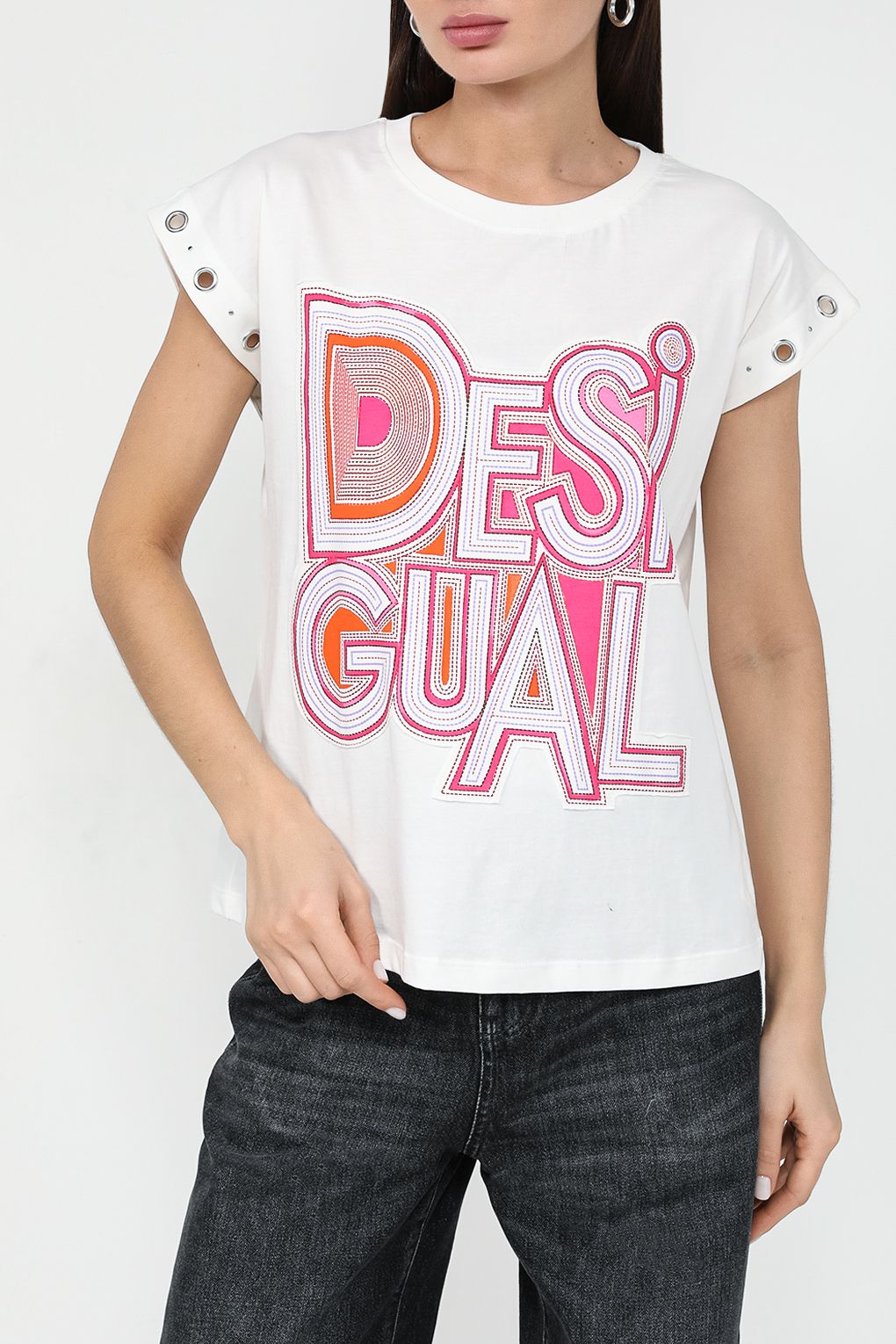 Футболка женская Desigual 24SWTK55 белая XS