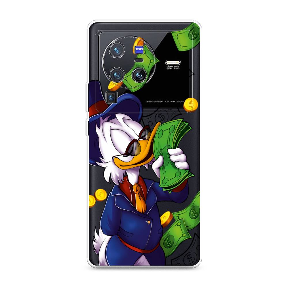

Чехол на Vivo X80 Pro "Scrooge McDuck with Money", Синий;зеленый;белый, 266650-6