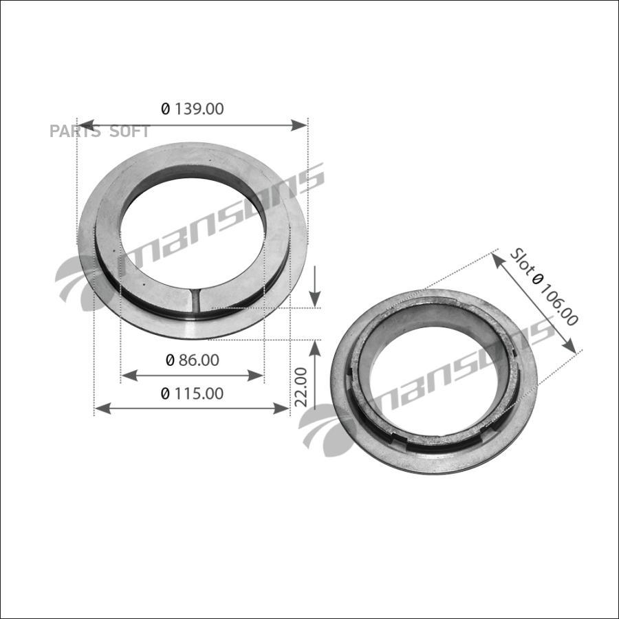 

300.171_кольцо ступицы металл! шайба D86.4xD115/D138.9x22mm \BPW 6.5-9т ECO